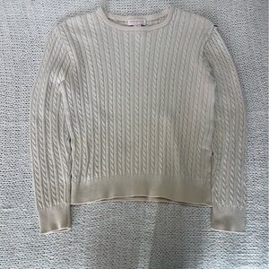Vintage Brooks Brothers cream cable knit sweater size medium